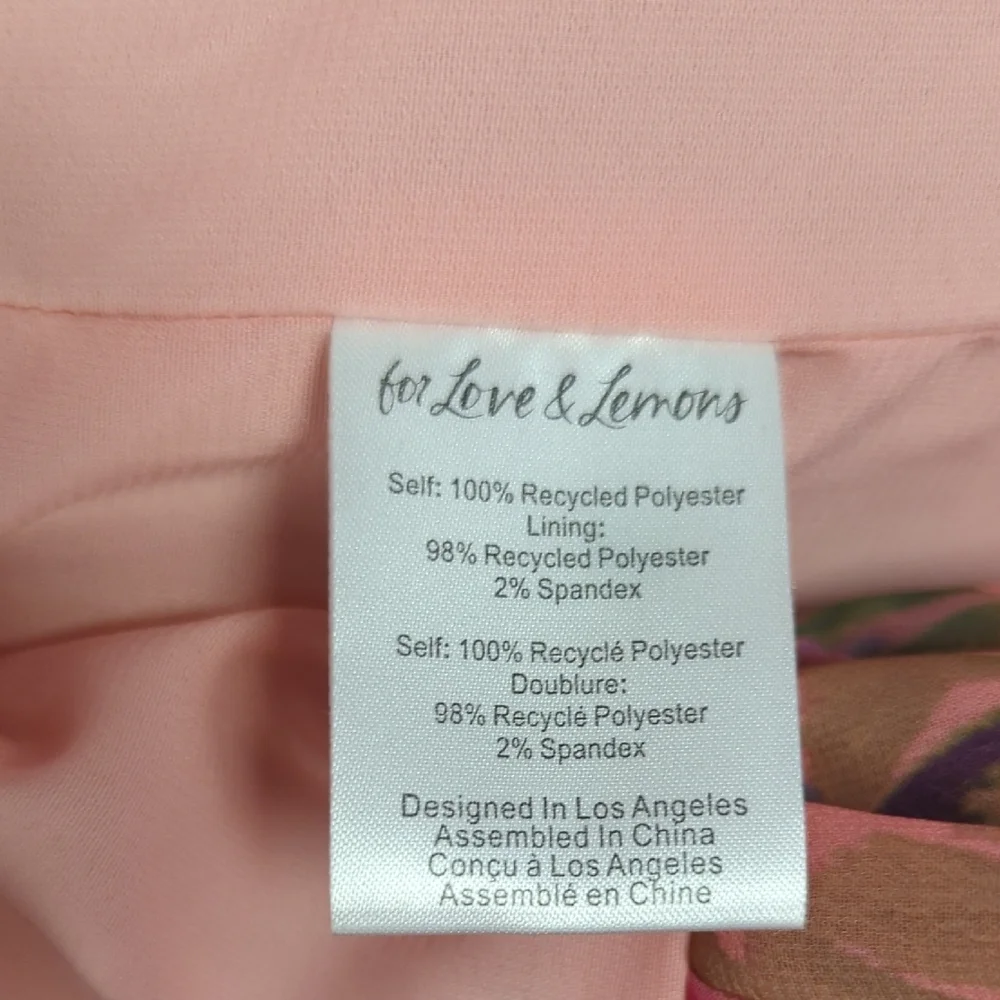 For Love & Lemon Floral One Shoulder Mini Dress Pink 1X party cocktail 80s 90s - Picture 10 of 11